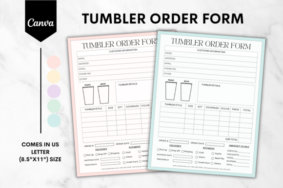 Download Custom Tumbler Order Form Template 2 - Tumbler order form Collection