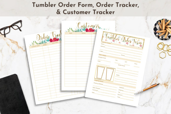 Download Floral Tumbler Order Form &amp; Tracker Set - Tumbler order form Collection