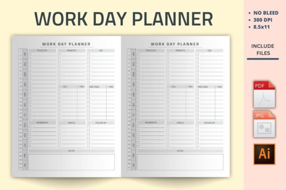 Download Work Day Planner Kdp Interior - Day Collection