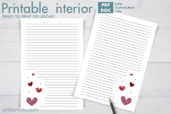 Download Plaid Valentine's Day Hearts KDP Journal - Day Collection