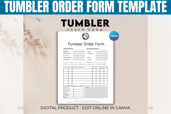 Download Editable Tumbler Order Form Template - Tumbler order form Collection