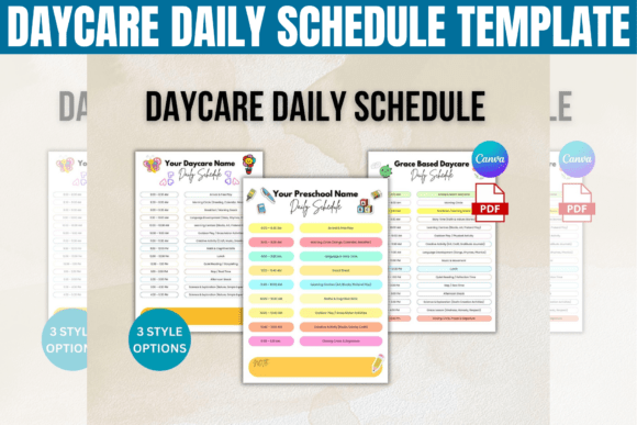 Download Daycare Daily Schedule Canva Template - Day Collection