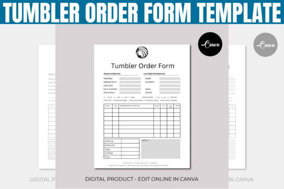 Download Editable Tumbler Order Form Template - Tumbler order form Collection
