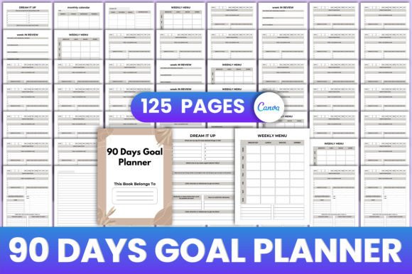 Download 90 Days Goal Planner Canva Interior - Day Collection
