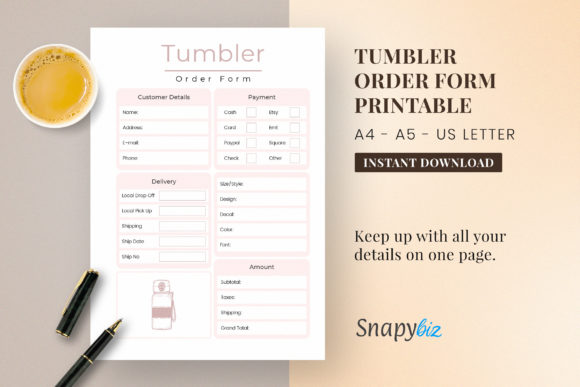 Download Tumbler Order Form | Craft Business Form - Tumbler order form Collection