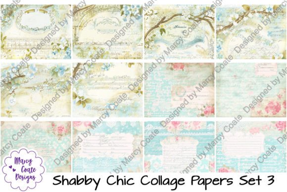 Download Shabby Chic Collage Papers Set 3 - Shabby chic Collection