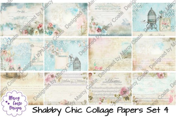 Download Shabby Chic Collage Papers Set 4 - Shabby chic Collection