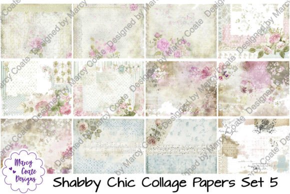 Download Shabby Chic Collage Papers Set 5 - Shabby chic Collection