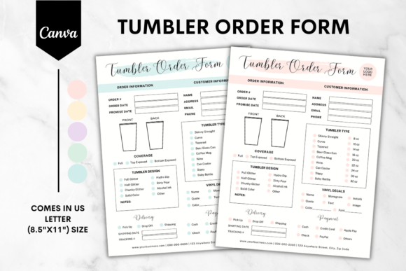 Download Custom Tumbler Order Form Template 1 - Tumbler order form Collection